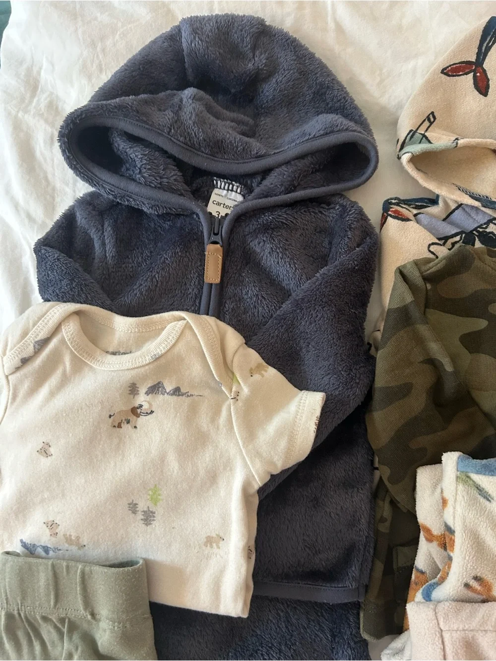 Bundle of 8 Carter’s Baby Boy 3M Clothes Hoodies and Pajamas